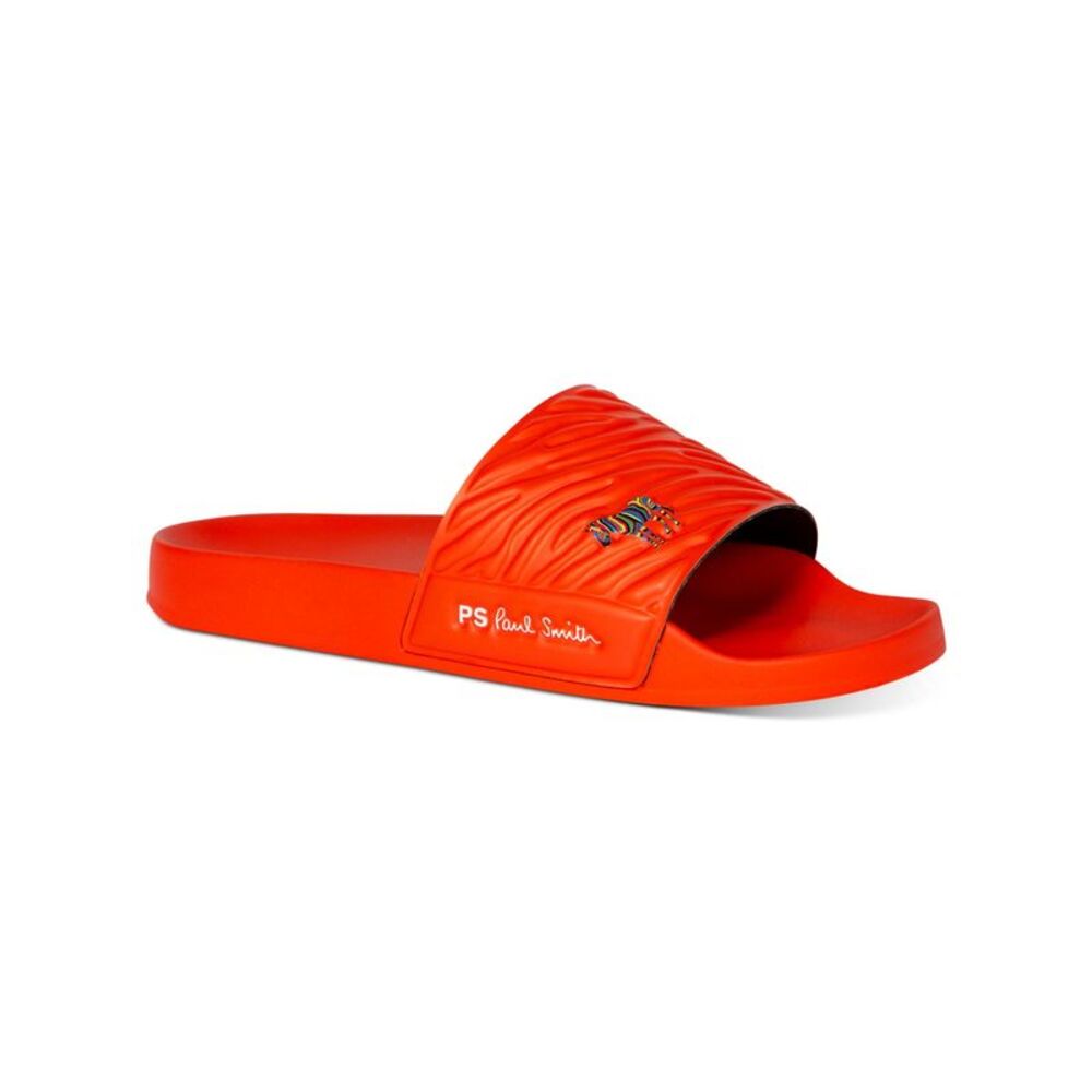 PAUL SMITH Womens Orange Raised Zebra Pattern Summit Slide Sandals Shoes 46